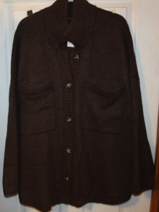 Lane Bryant Sweaters - NWT Lane bryant Chocolate button front cardigan! 26/28 AWESOME !!